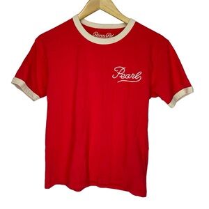 River Road Clothing Co. Pearl brewery/ beer Red ringer tee